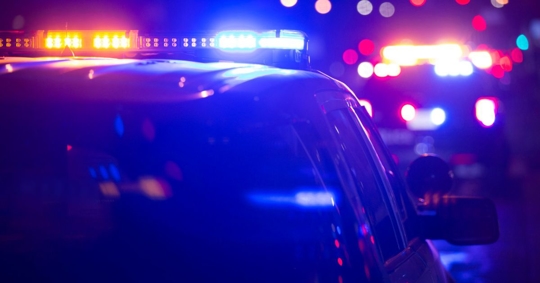 Police units responds to the scene of an emergency.